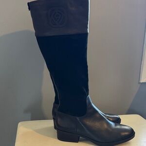 Black Leather Knee-High Boots